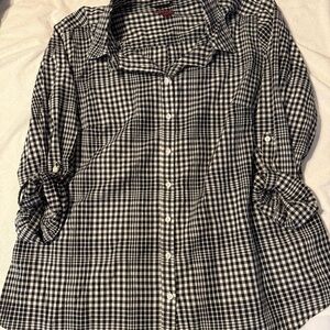 Merona Black and White Plaid Shirt